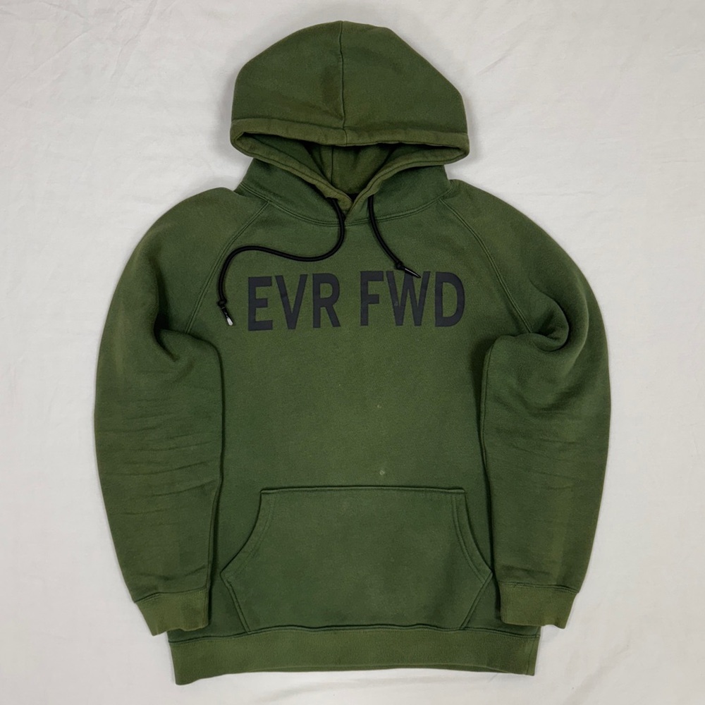 Ever Forward Hoodie Sweatshirt Mens Medium Green Fleece Lined Gym Workout Train